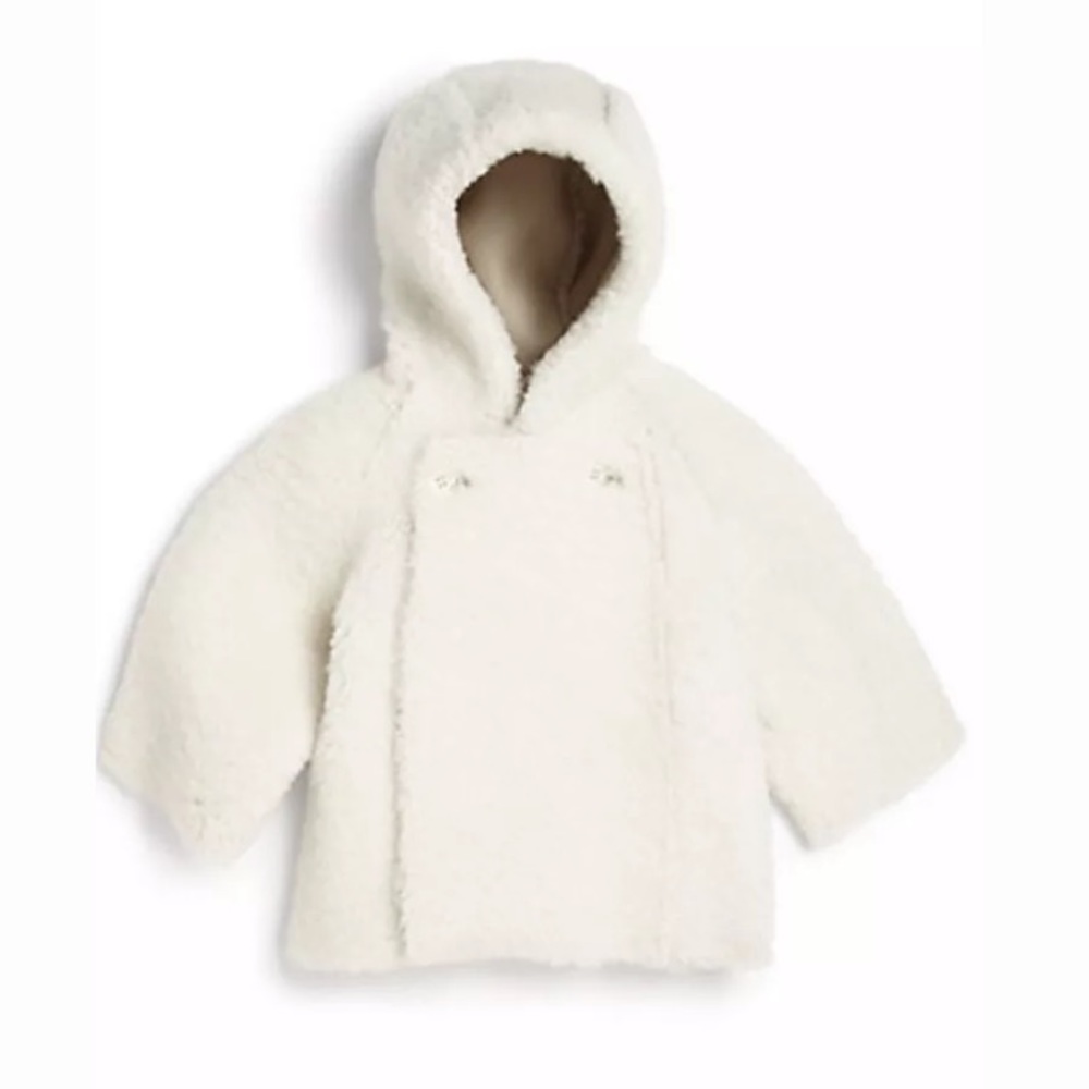 NWT BONPOINT Baby GIrls Shearling Jacket Coat -12M
